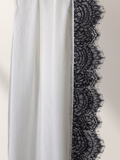 Lace Modal Hijab - Black Lace White