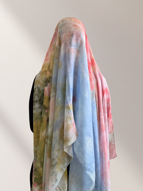 Double-Sided Print Modal Hijab- Pastel Garden