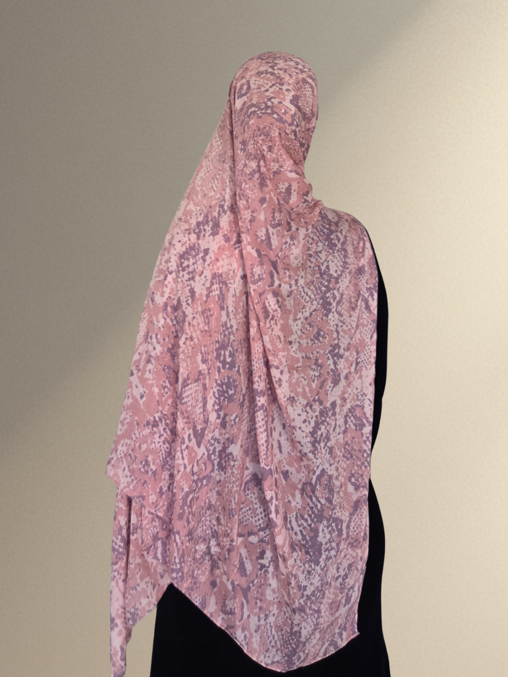 Double-Sided Print Modal Hijab-Pink Snakeskin