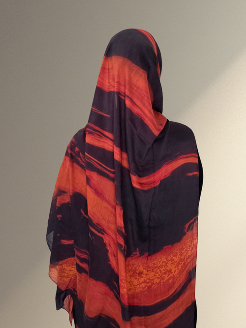 Double-Sided Print Modal Hijab-Volcano