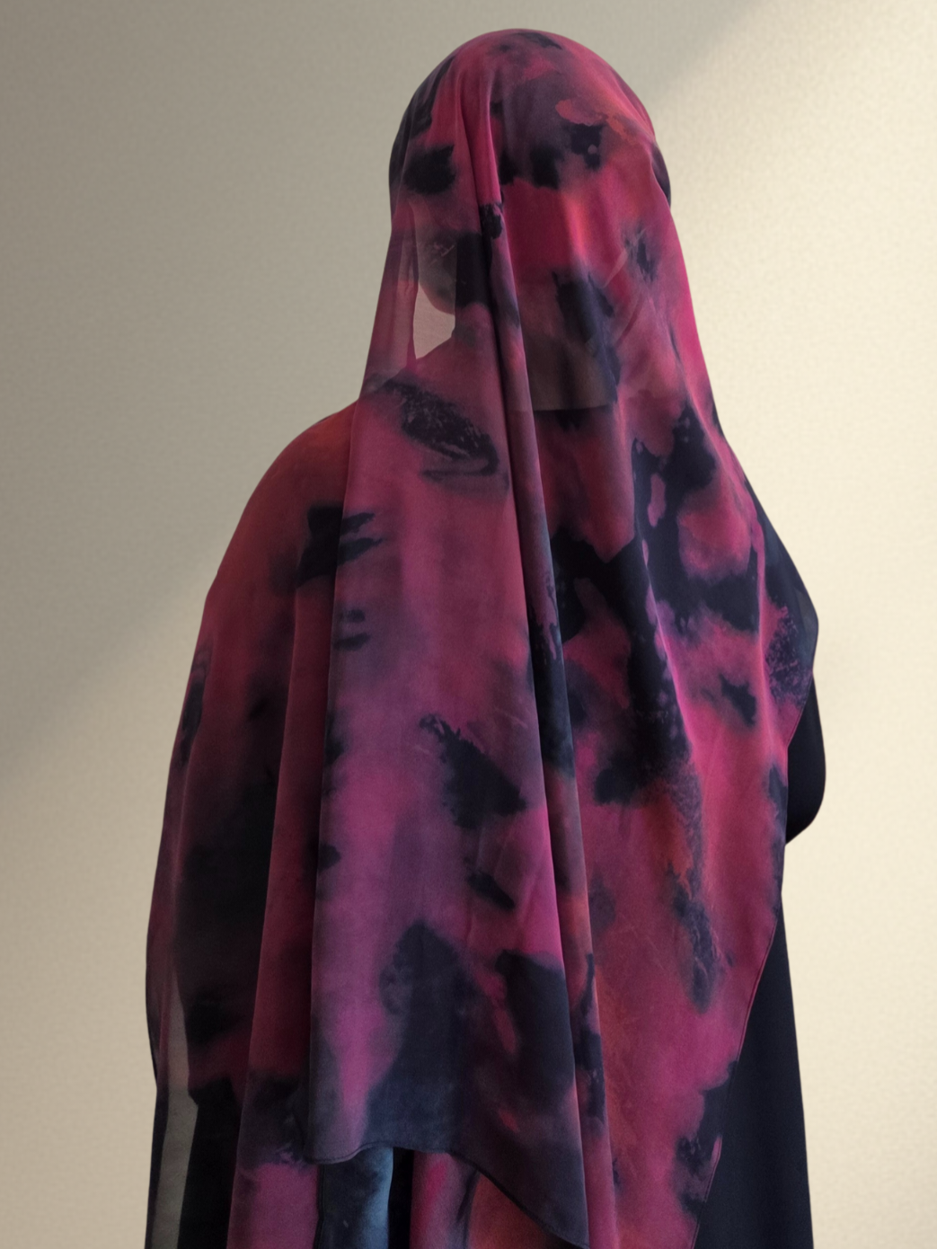 Printed Chiffon- Tie Dye Red