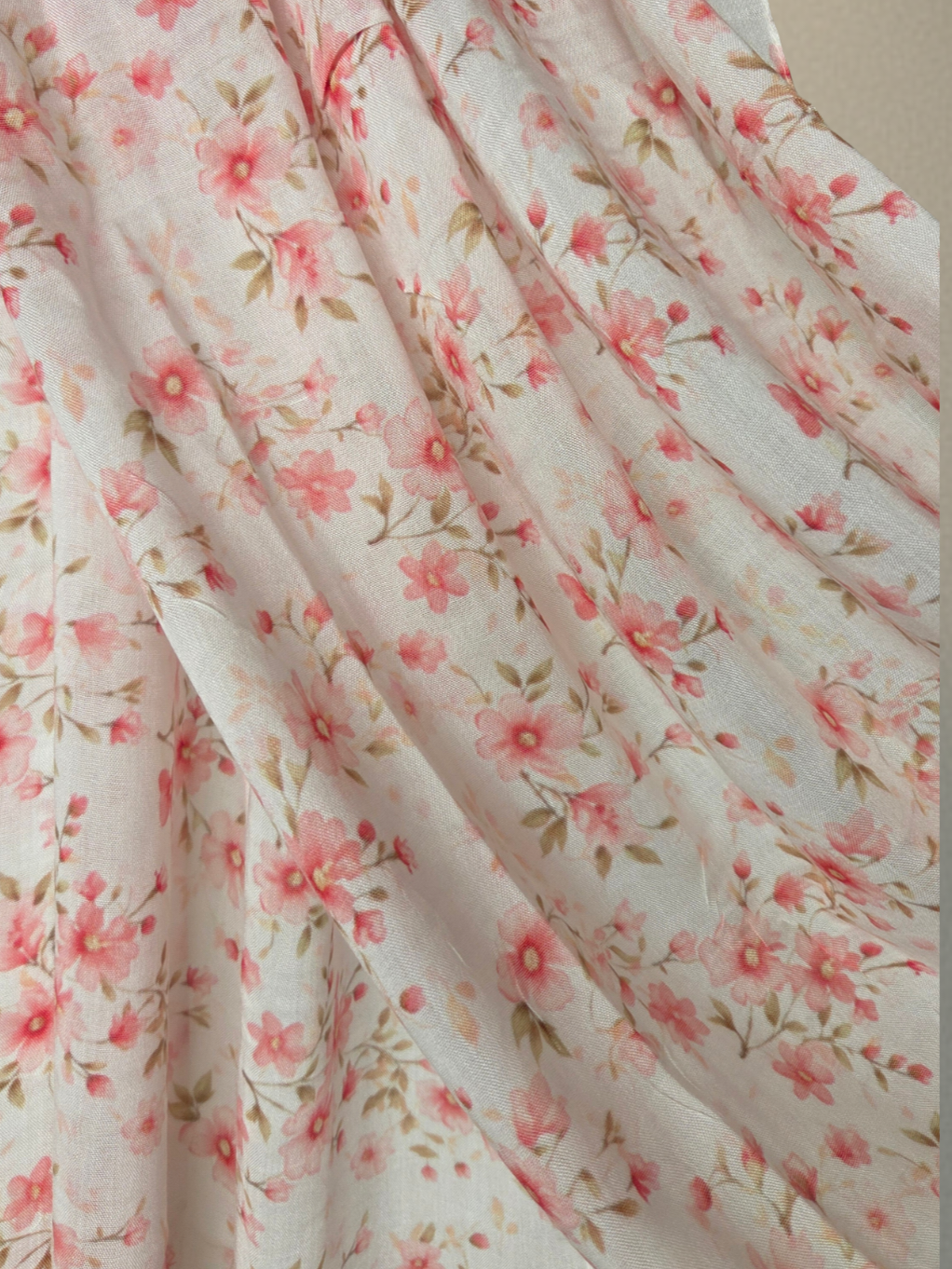 Double-Sided Print Modal Hijab-Pink Floral