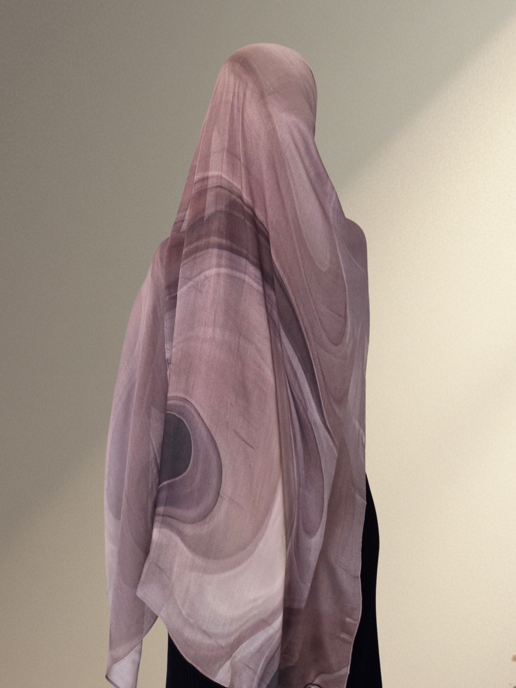 Printed Modal Hijab - Brown Marble Swirl