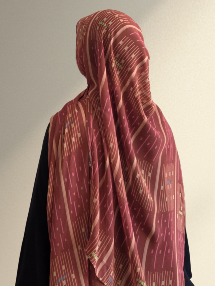 Printed Chiffon - Geometric - Desert
