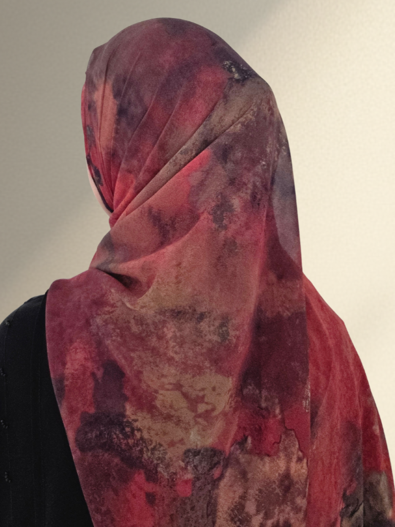 Printed Chiffon - Maroon