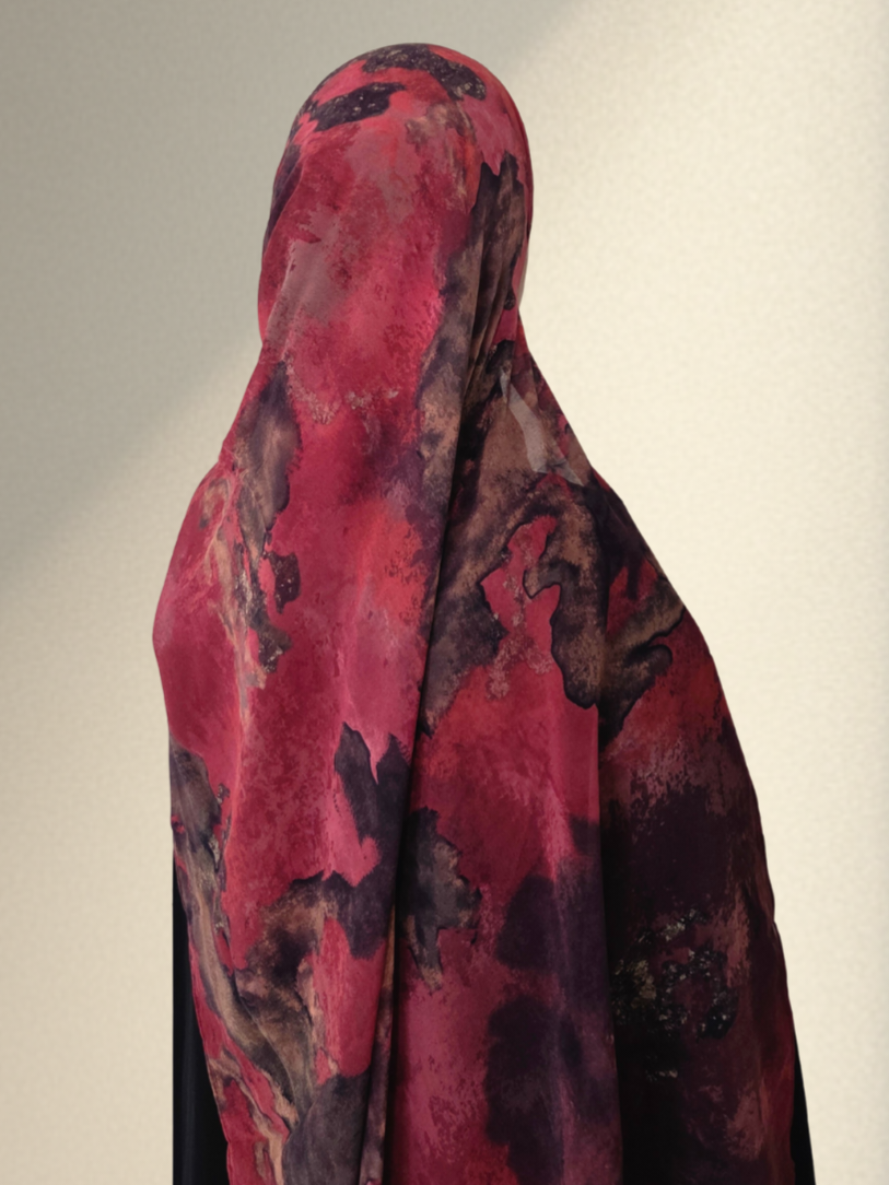 Printed Chiffon - Maroon