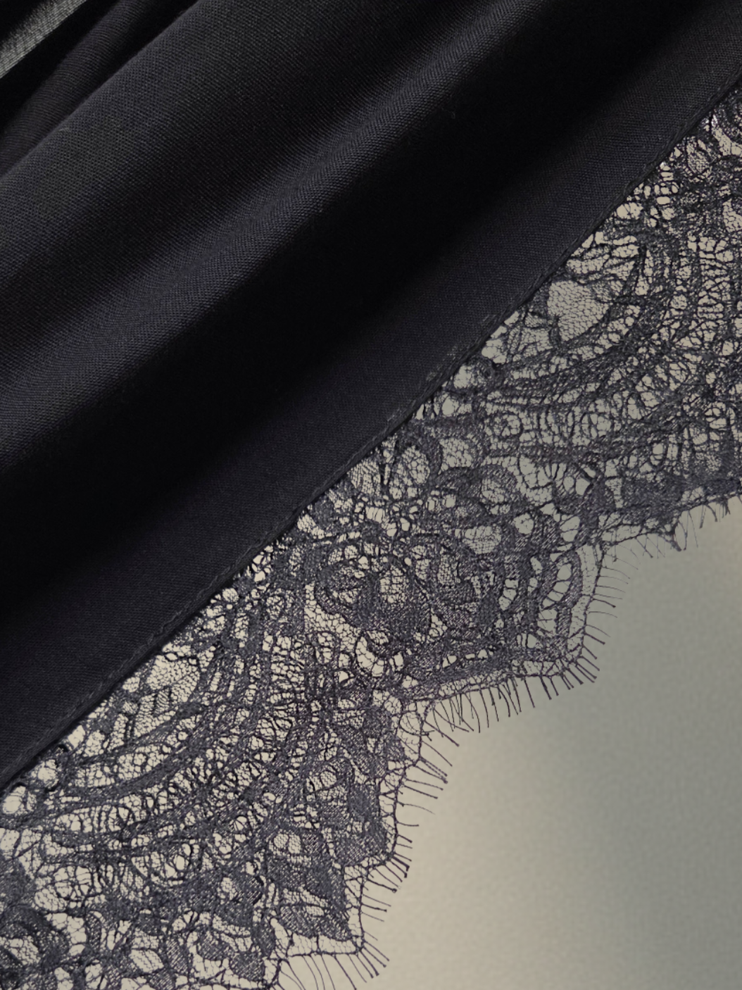 Lace Modal Hijab - Pure Black