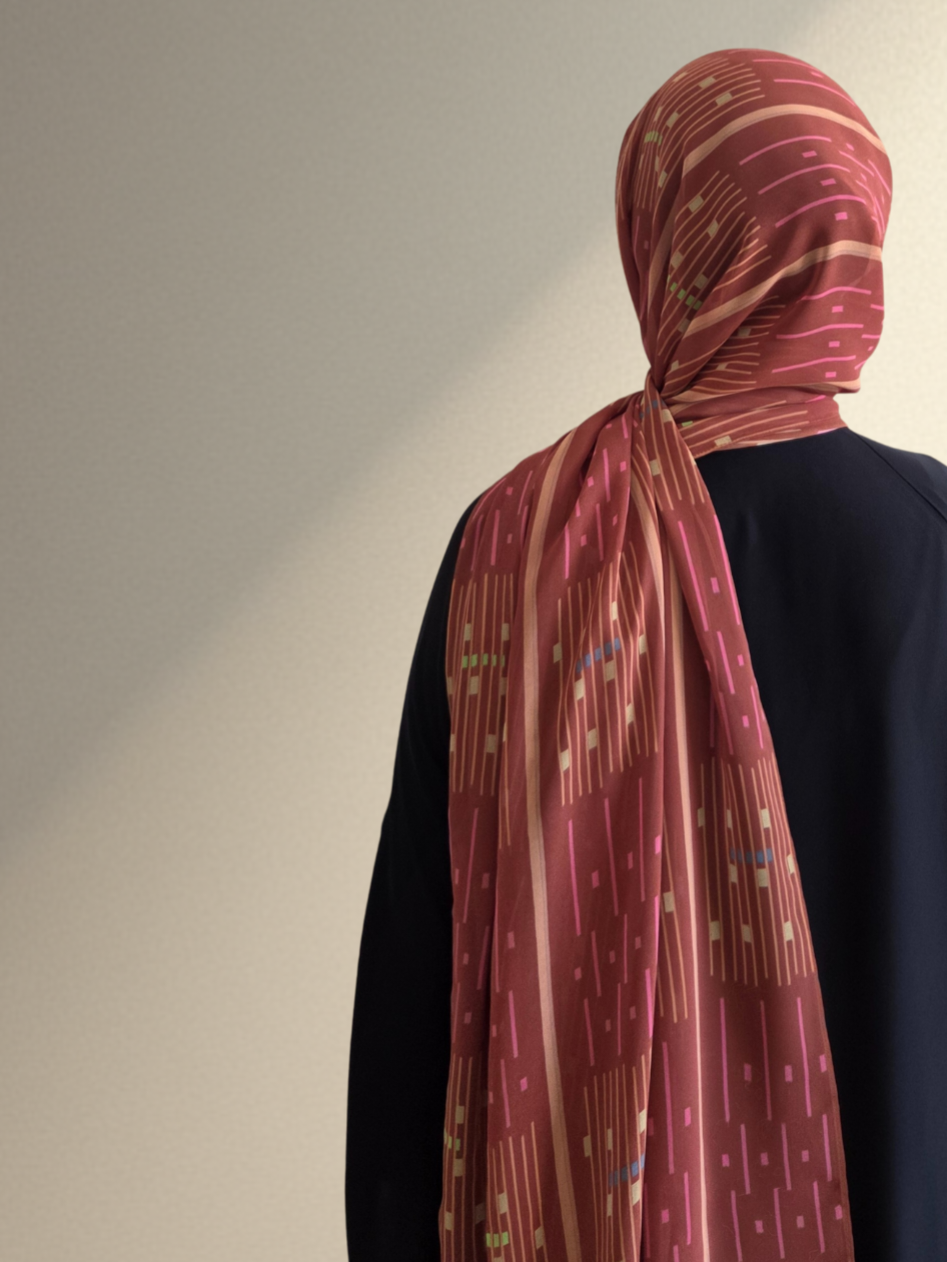 Printed Chiffon - Geometric - Desert