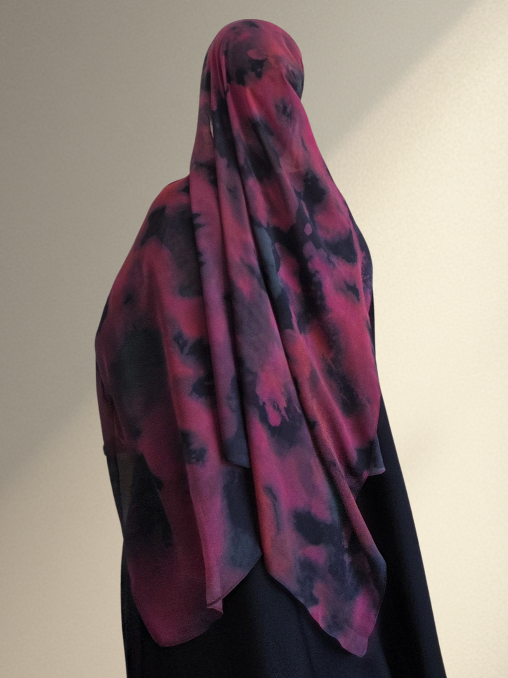 Printed Chiffon- Tie Dye Red