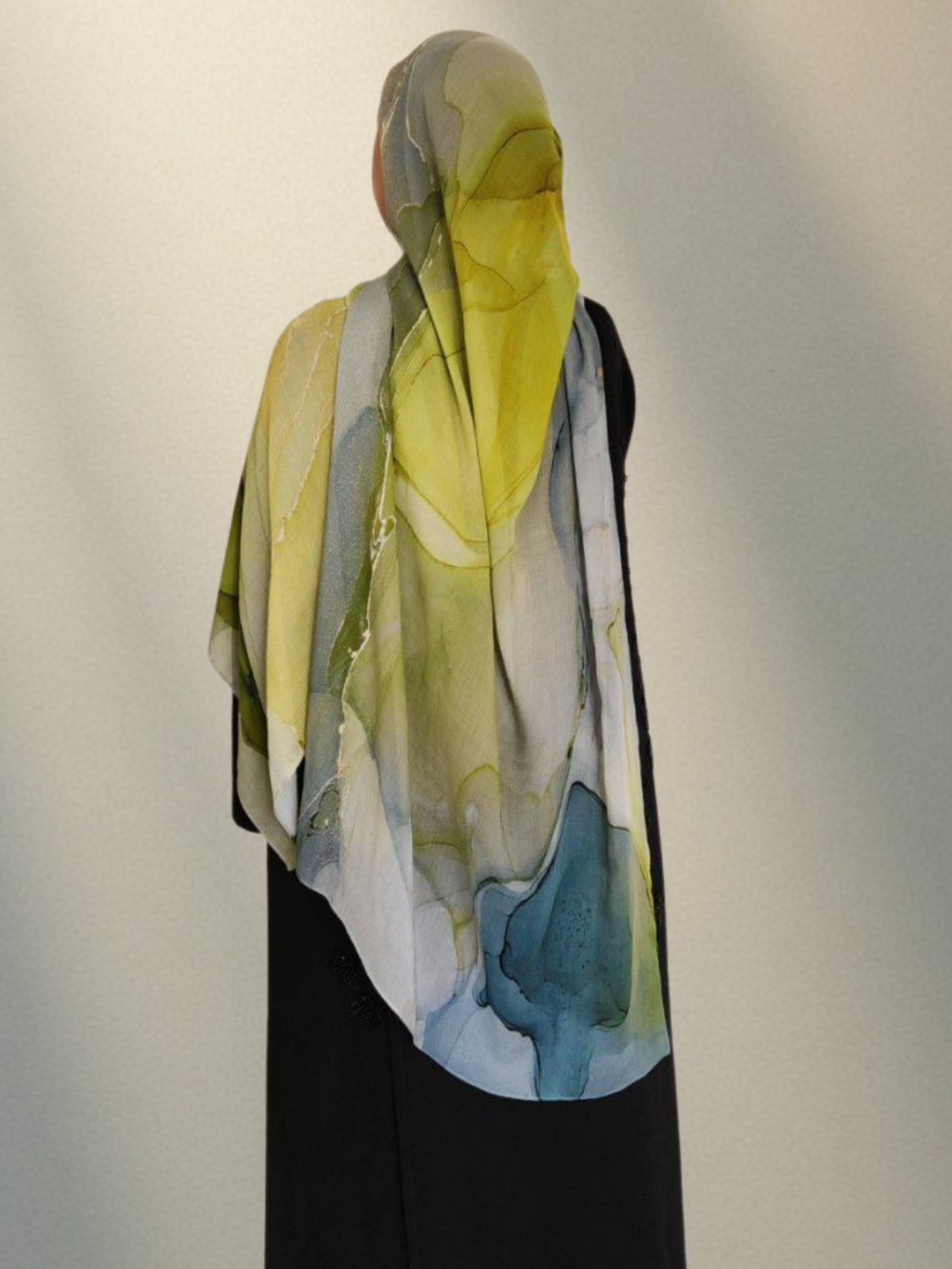 Printed Modal Hijab - Olive Marble