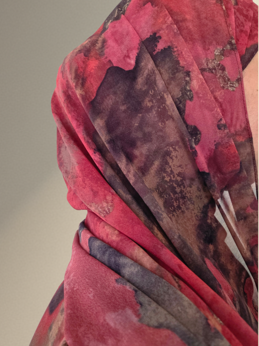 Printed Chiffon - Maroon